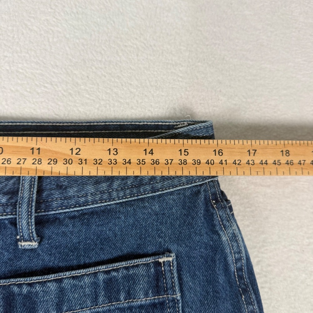 Madewell Superwide-Leg Jeans Women 28 Blue Cotton Denim High Rise Patch Pocket - Picture 5 of 10